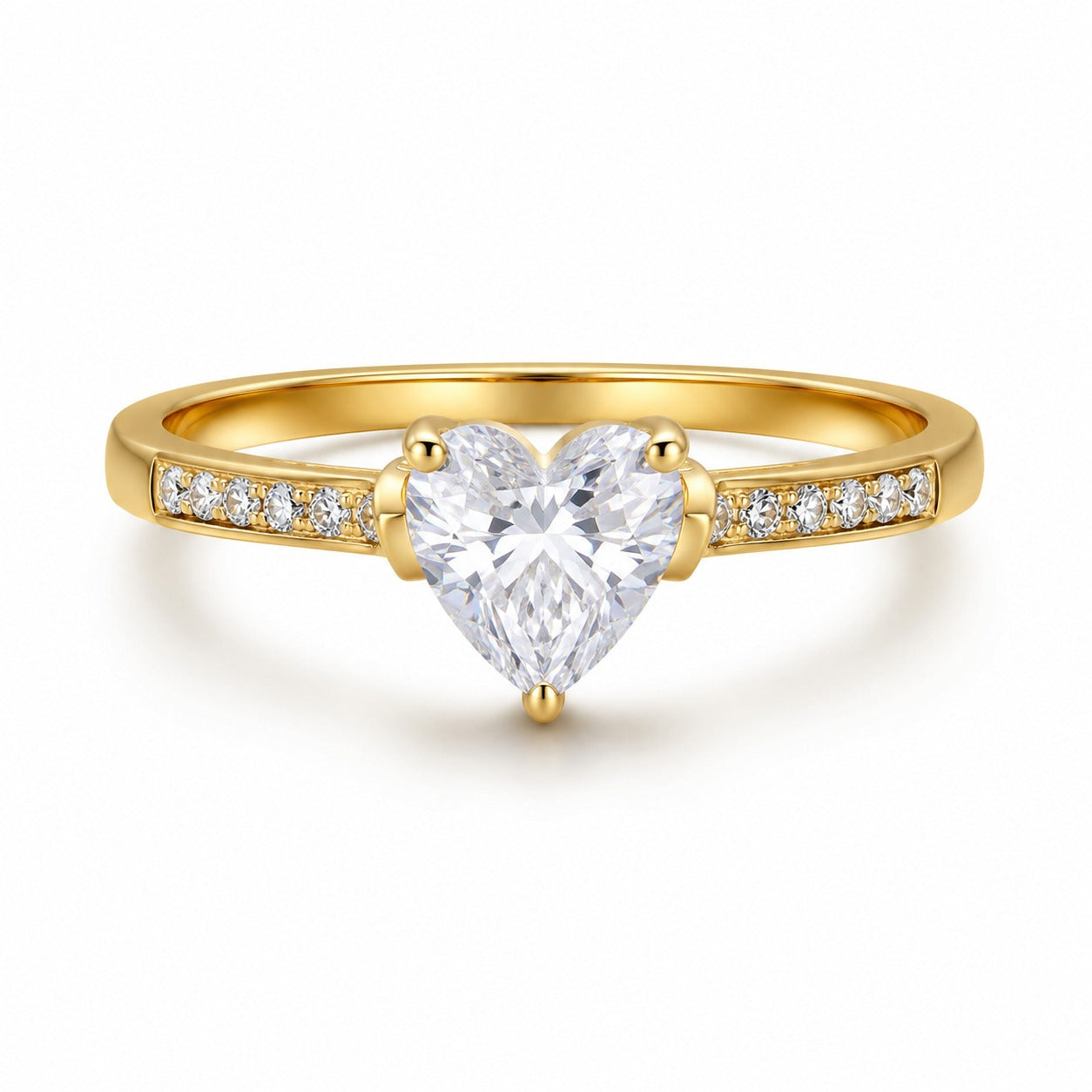 Heart-Cut Solitaire Gold Ring - Zari and Zevar
