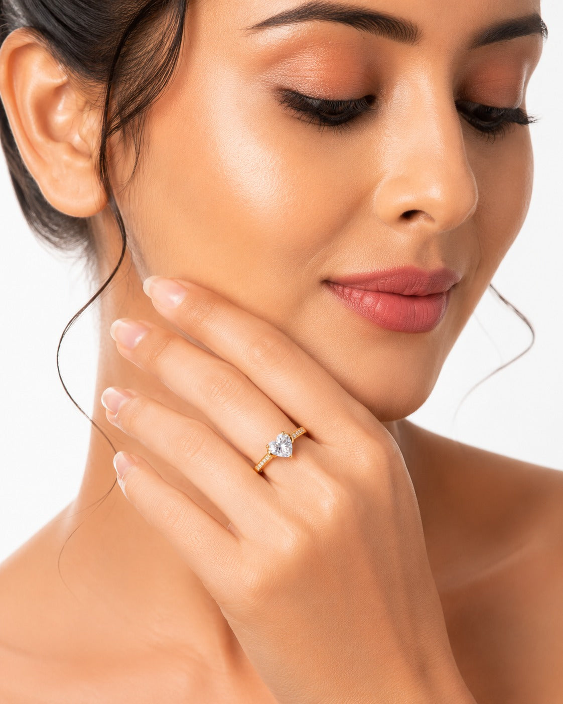 Heart-Cut Solitaire Gold Ring - Zari and Zevar