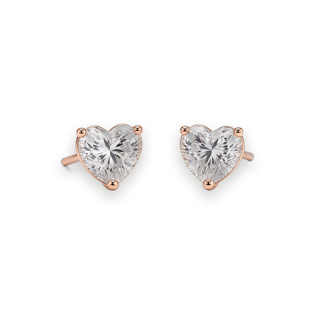 Heart Solitaire Studs - Zari and Zevar