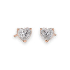 Heart Solitaire Studs - Zari and Zevar