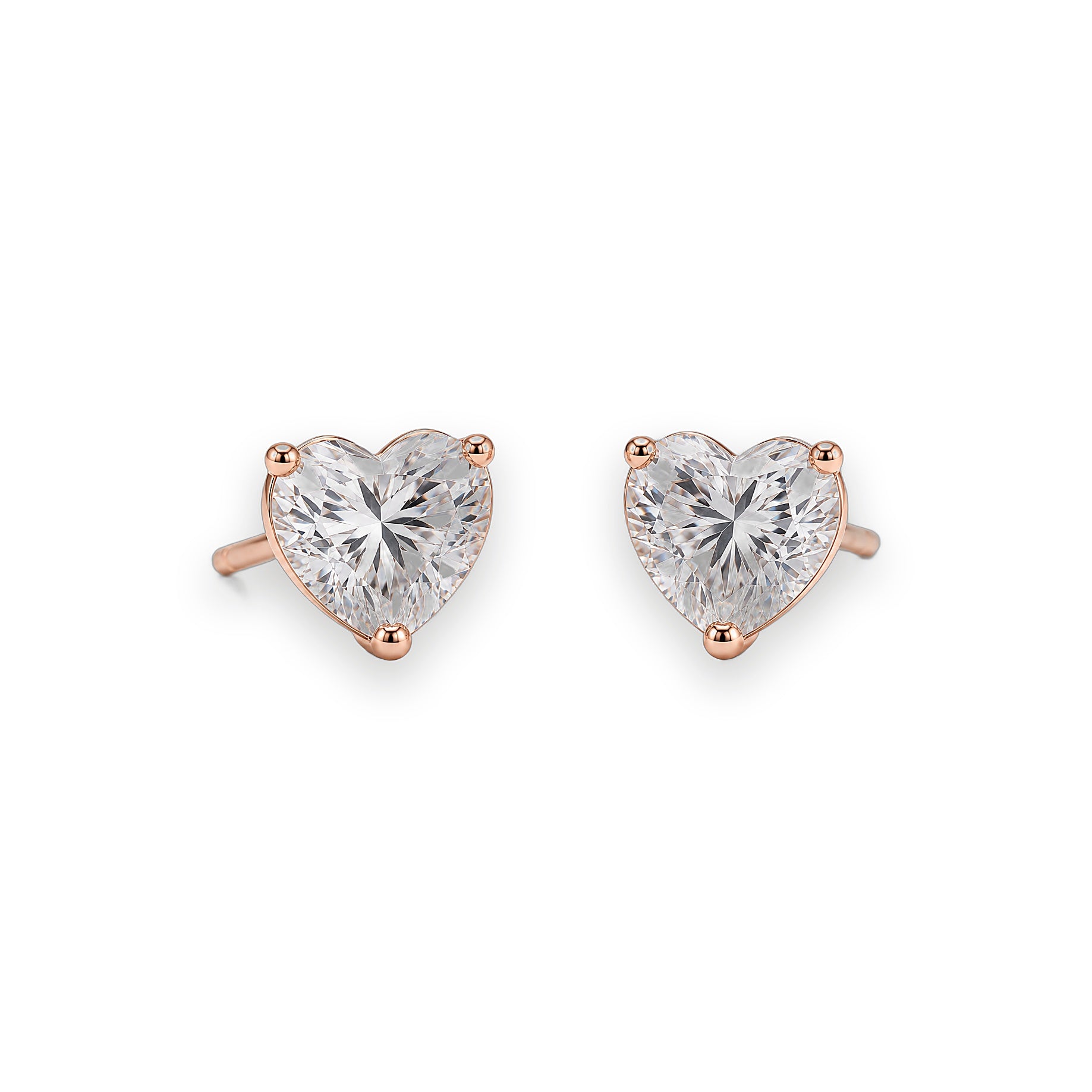 Heart Solitaire Studs - Zari and Zevar