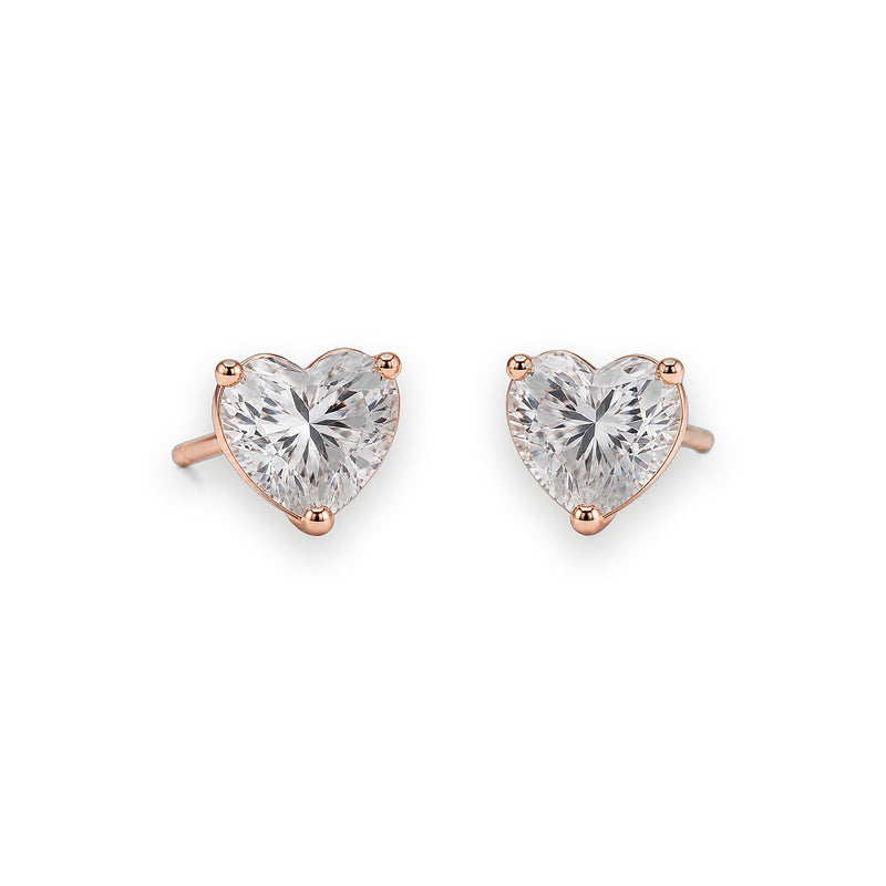 Heart Solitaire Studs - Zari and Zevar