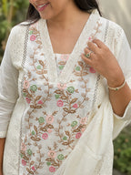 Ivory Blossom Kurti Set - Zari and Zevar