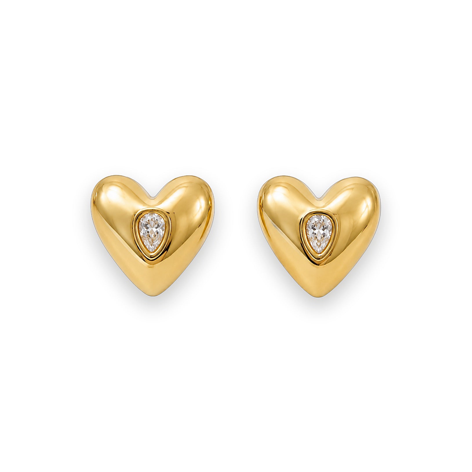 Luna Heart Studs - Zari and Zevar
