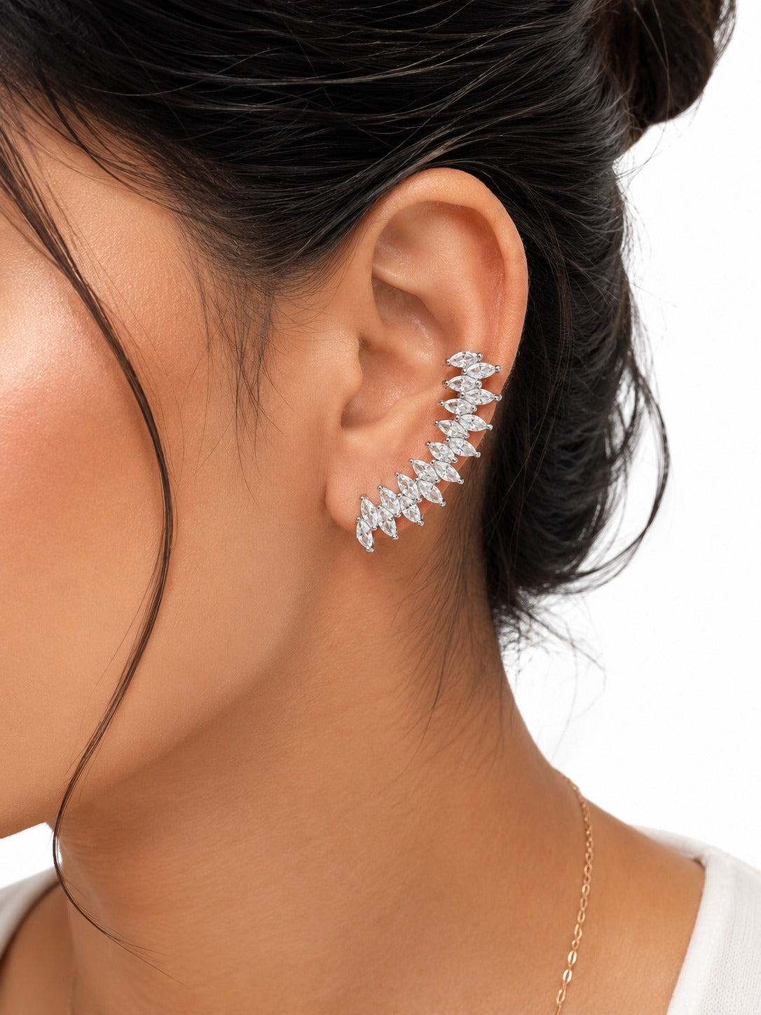 Marquise Chevron Earcuff - Zari and Zevar