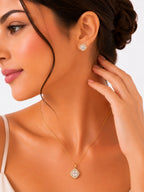 Marquise Crystal Stone Pendant Set - Zari and Zevar