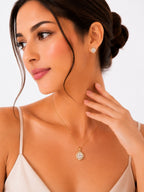 Marquise Crystal Stone Pendant Set - Zari and Zevar