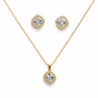 Marquise Crystal Stone Pendant Set - Zari and Zevar