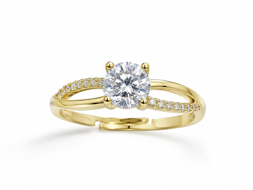 Modern Infinity Solitaire Gold Ring - Zari and Zevar