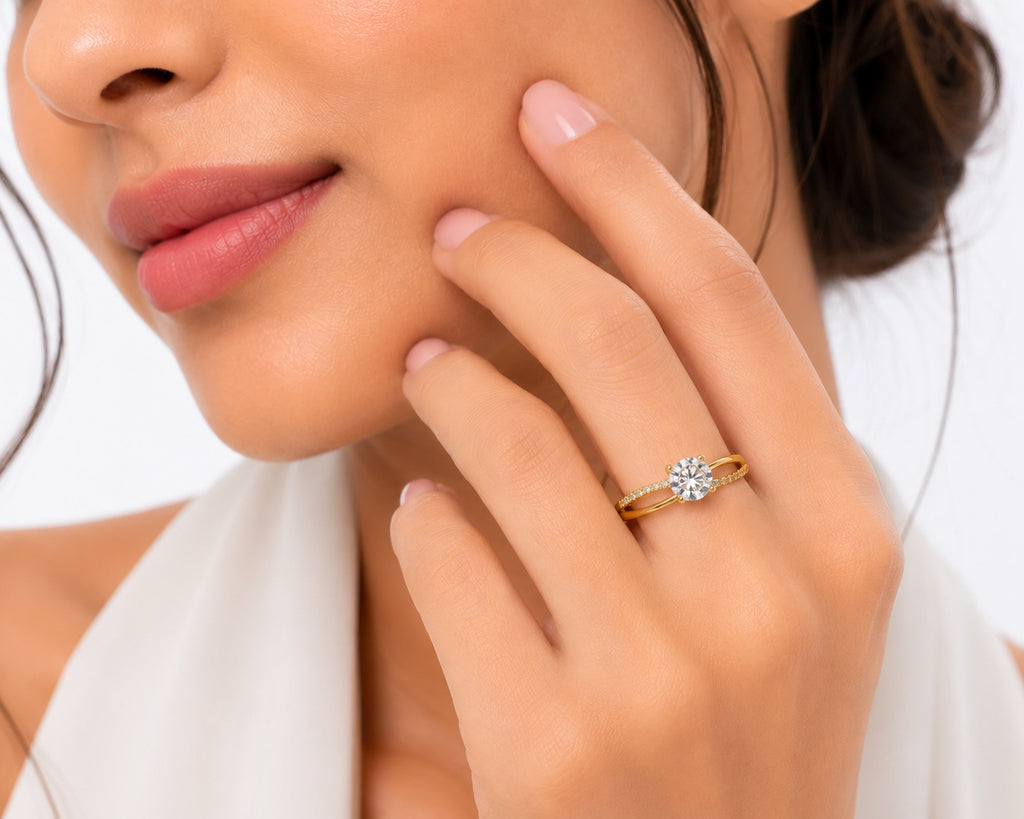 Modern Infinity Solitaire Gold Ring - Zari and Zevar