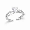 Modern Infinity Solitaire Silver Ring - Zari and Zevar
