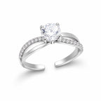 Modern Infinity Solitaire Silver Ring - Zari and Zevar