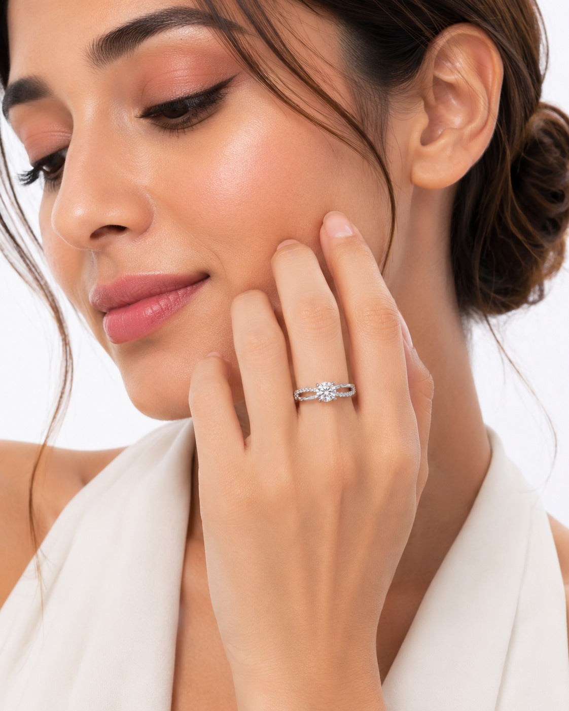 Modern Infinity Solitaire Silver Ring - Zari and Zevar