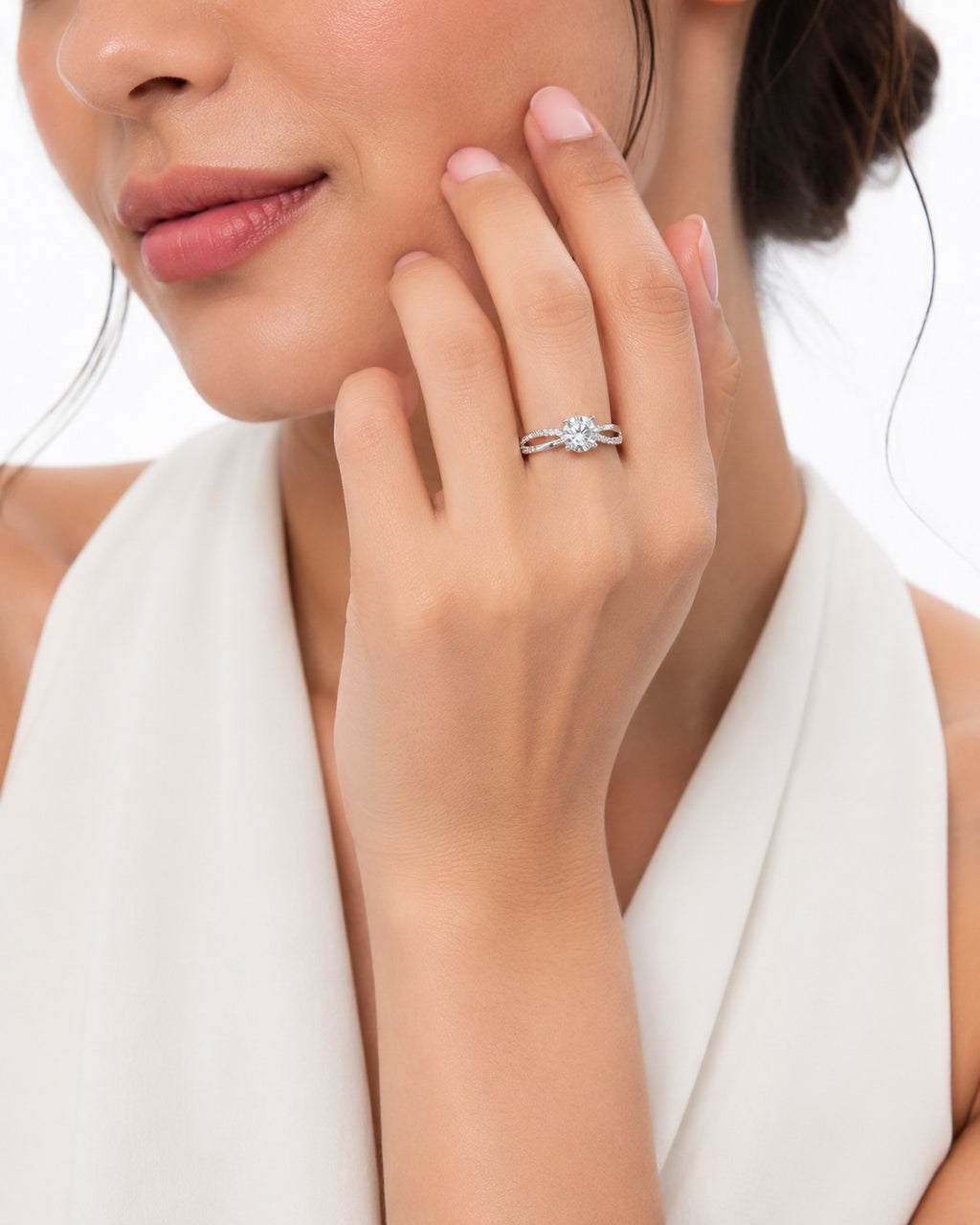 Modern Infinity Solitaire Silver Ring - Zari and Zevar