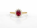 Oval Ruby Halo Ring - Zari and Zevar
