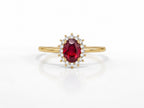 Oval Ruby Halo Ring - Zari and Zevar