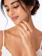 Oval Ruby Halo Ring - Zari and Zevar