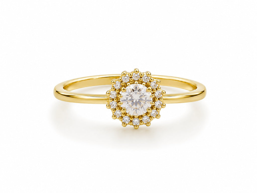 Oval Ruby Halo Ring - Zari and Zevar
