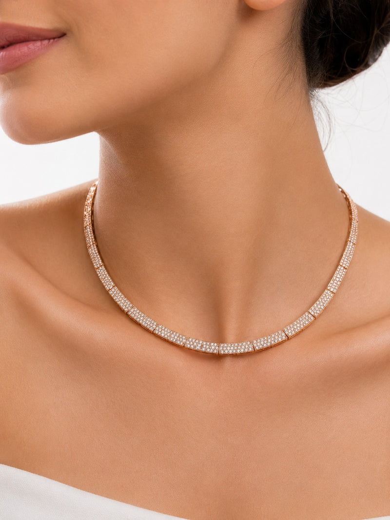 Pavé Mesh Collar Set - Zari and Zevar