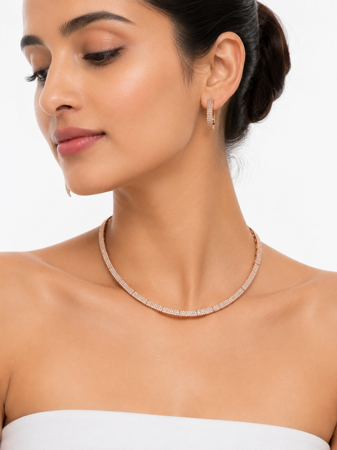Pavé Mesh Collar Set - Zari and Zevar
