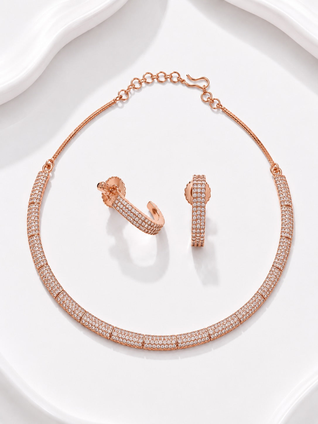 Pavé Mesh Collar Set - Zari and Zevar