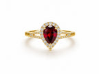 Pear Ruby Halo Ring - Zari and Zevar