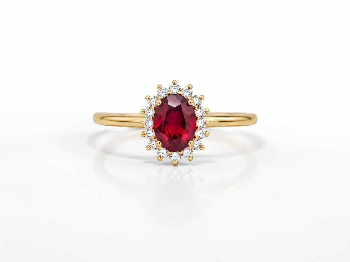 Pear Ruby Halo Ring - Zari and Zevar