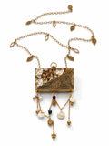 Pearl-Embellished Rectangle Metal Potli - Zari and Zevar