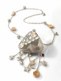 Pearl-Embellished Triangle Metal Potli - Zari and Zevar