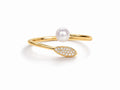 Pearl Leaf Open Ring - Zari and Zevar