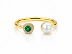 Pearl Leaf Open Ring - Zari and Zevar