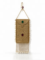 Pearl Tassel Gold Filigree Phone Sling - Zari and Zevar