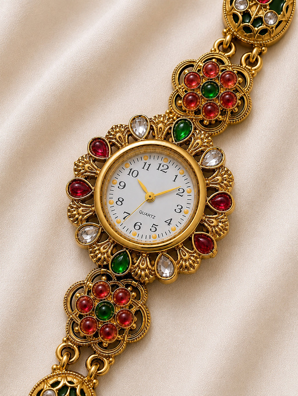 Rajwadi Floral Watch - Zari and Zevar