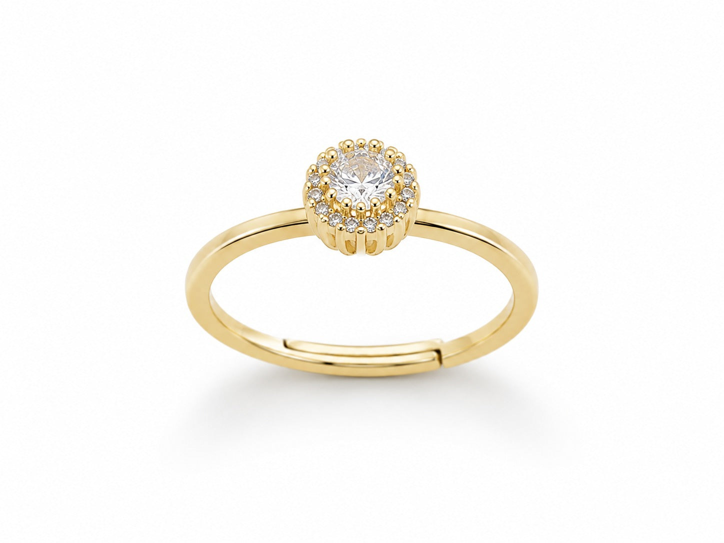 Round Cluster Floral Gold Ring - Zari and Zevar