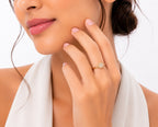 Round Cluster Floral Gold Ring - Zari and Zevar