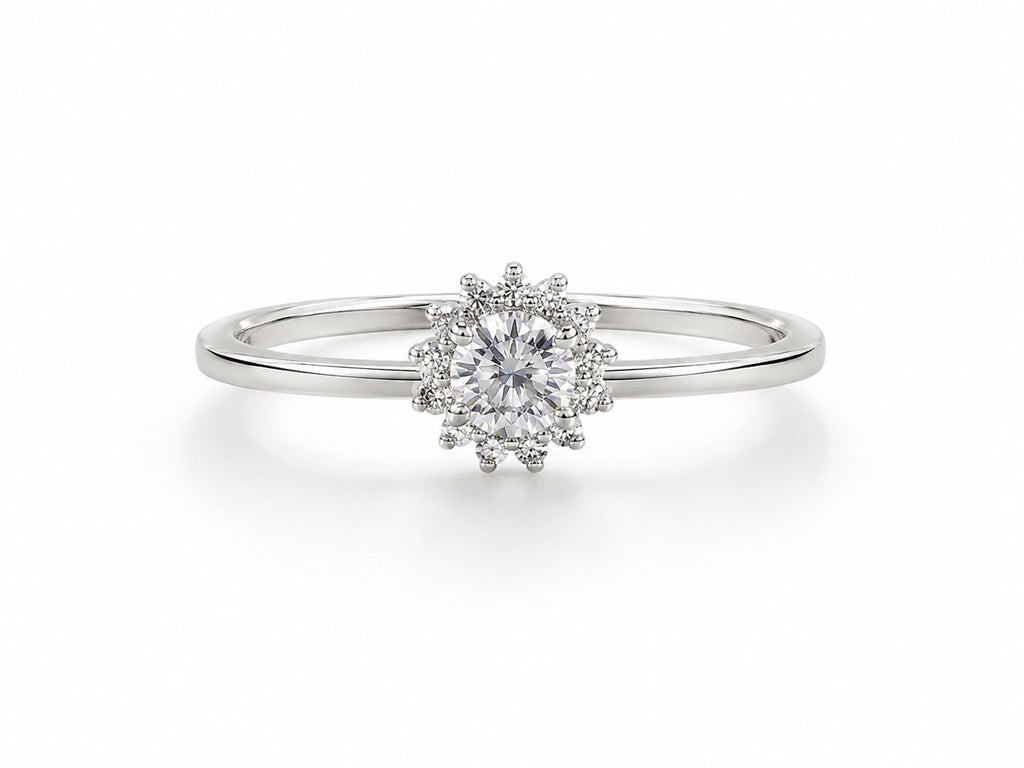 Round Cluster Floral Silver Ring - Zari and Zevar