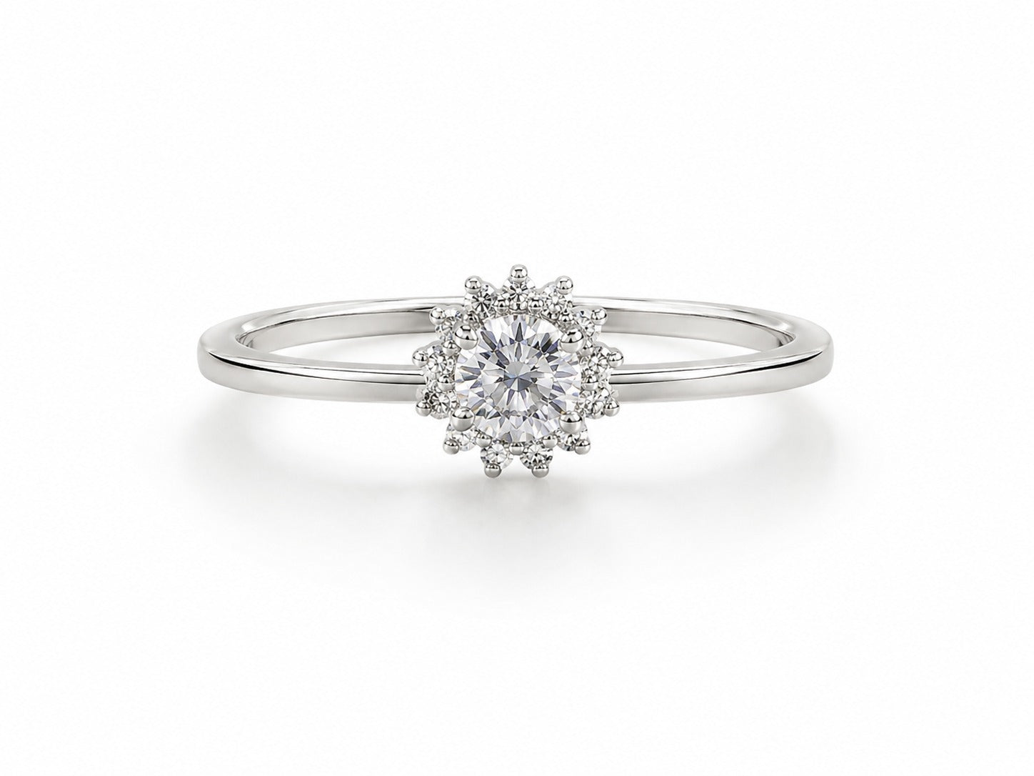 Round Cluster Floral Silver Ring - Zari and Zevar