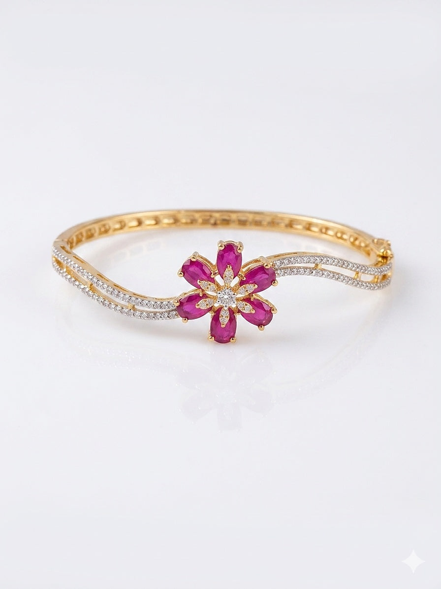 Ruby Blossom Bracelet - Zari and Zevar
