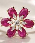 Ruby Blossom Bracelet - Zari and Zevar