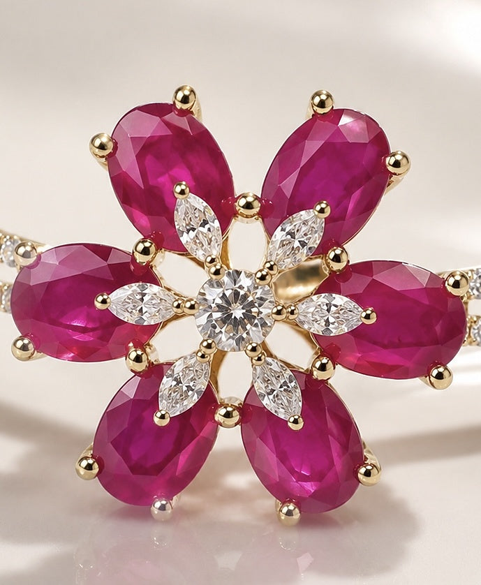 Ruby Blossom Bracelet - Zari and Zevar