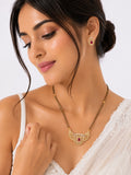 Ruby Crecent Mangalsutra Set - Zari and Zevar