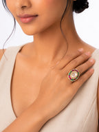 Ruby Emerald Cocktail Ring - Zari and Zevar