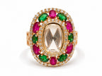 Ruby Emerald Cocktail Ring - Zari and Zevar