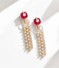 Ruby Fringe Drops - Zari and Zevar