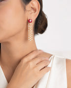 Ruby Fringe Drops - Zari and Zevar