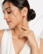 Ruby Fringe Drops - Zari and Zevar