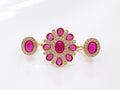 Ruby Polki Stone Ring - Zari and Zevar