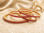 Ruby Stones Bangles - Zari and Zevar