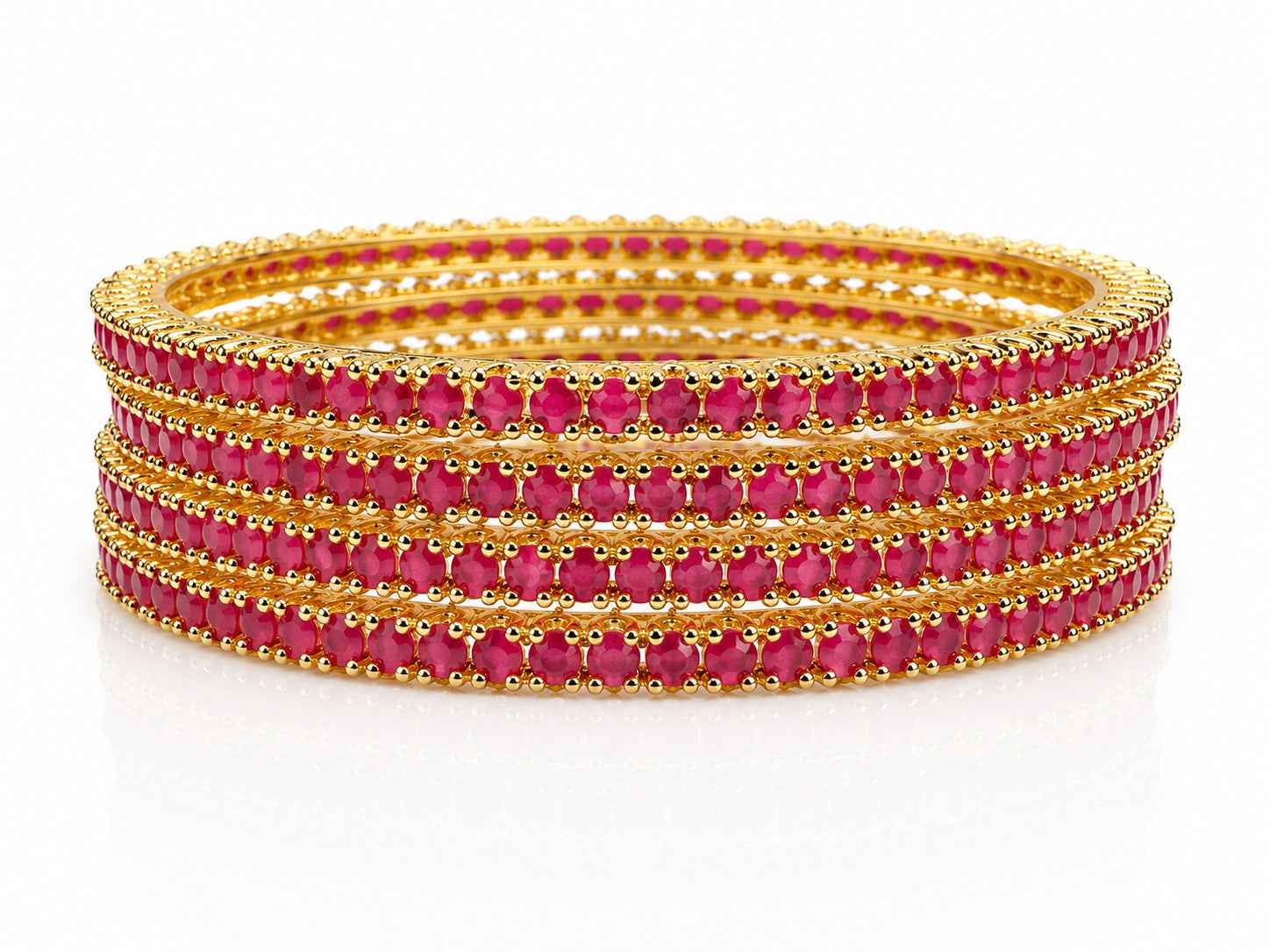 Ruby Stones Bangles - Zari and Zevar