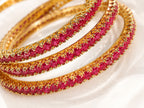 Ruby Stones Bangles - Zari and Zevar